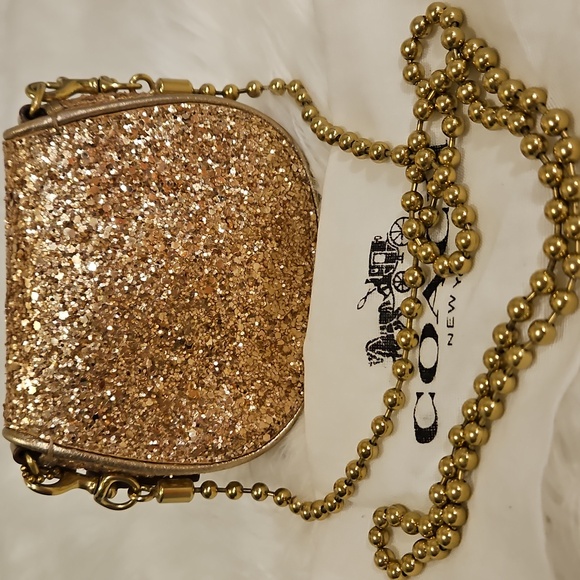 Coach Poppy Saddle Sparkle Crossbody. Dustbag. Limited Edition - Picture 2 of 9